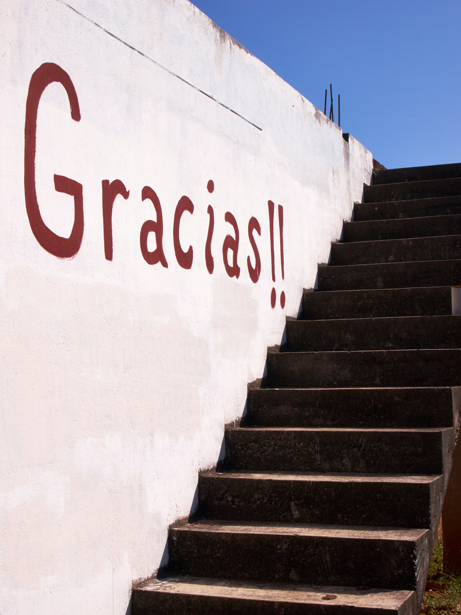 Gracias Thank You Sign, Mexico, Stairs